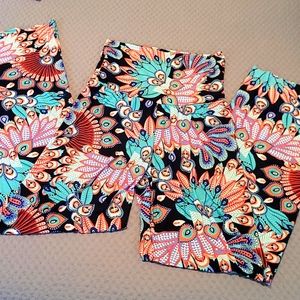 Peacock patterned women's pants